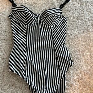 American Apparel stripped bustier bodysuit